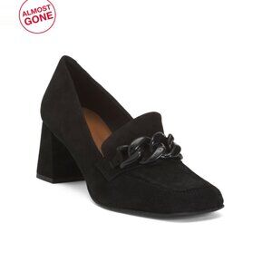 AQUATALIA Black Made In Italy Suede Cathie Heels